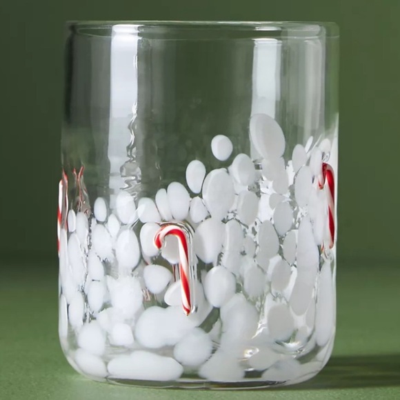 Anthropologie festive icon juice glass *candy cane* NEW! - Picture 1 of 1